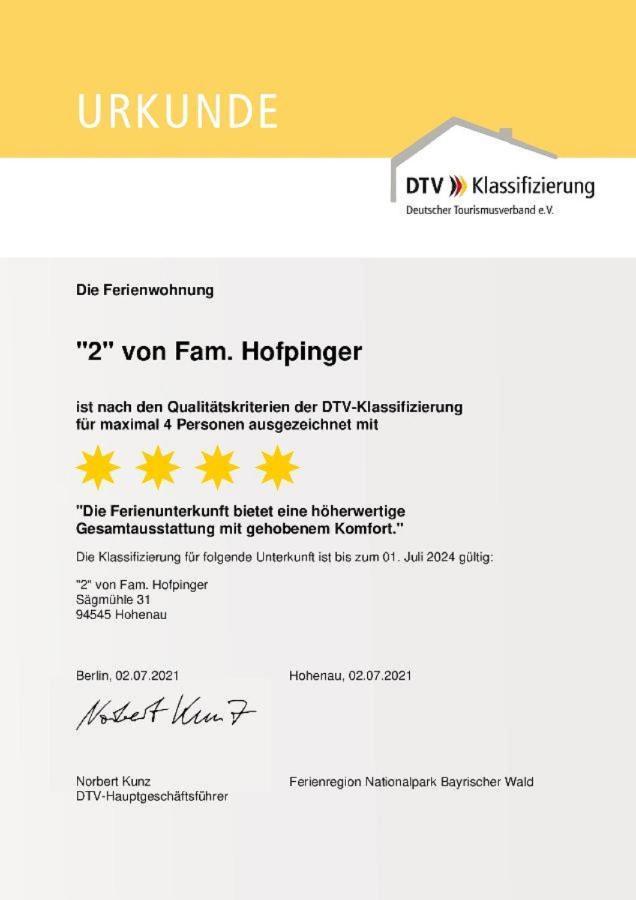 Ferienwohnung Hopfinger Hohenau Esterno foto